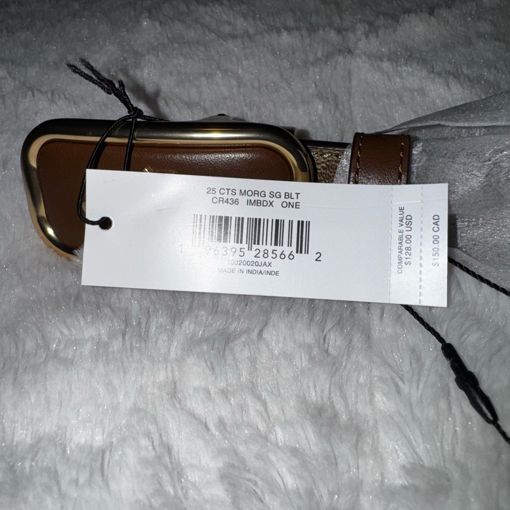 Coach Women’s REVERSIBLE Leather Belt with Gold Buckle OS - Picture 5 of 5